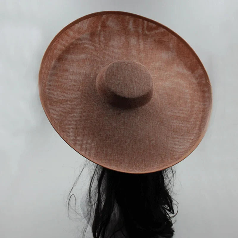 Sophisticated DIY millinery cap for women, ideal for classy occasions, crafted from high-quality polyester with a solid pattern.