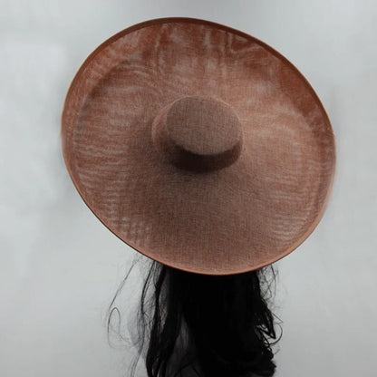 Sophisticated DIY millinery cap for women, ideal for classy occasions, crafted from high-quality polyester with a solid pattern.