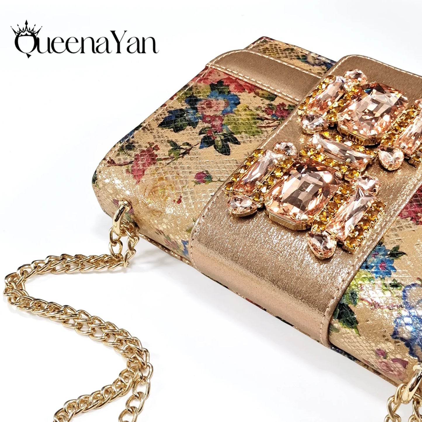 Elegant QSGFC women's rose gold high heel sandals featuring crystal detailing, perfect for weddings and parties, sizes 38-43.