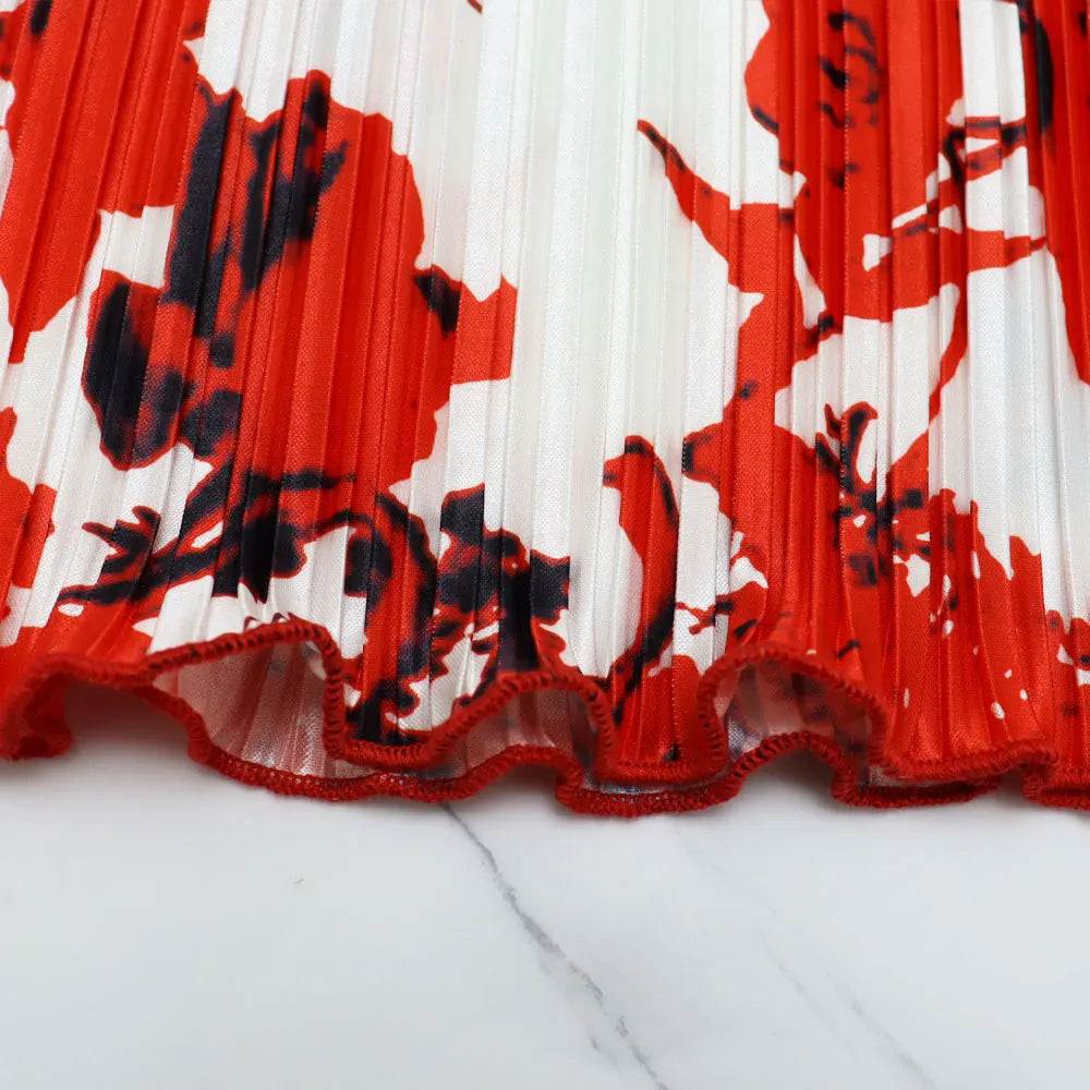 Sophisticated and vibrant women's tie dye dress, showing off a flattering ankle-length cut, perfect for summer vacations.