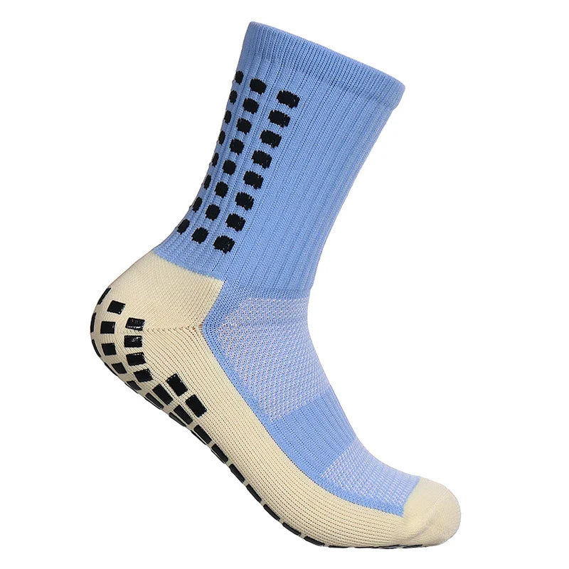 Premium quality nylon running socks for men featuring a non-slip design, ideal for football and outdoor sports activities.