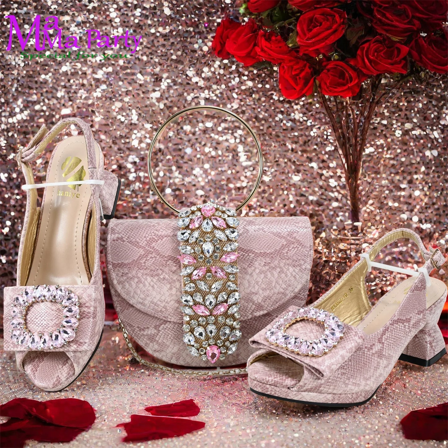 Side view of chic yellow peep toe pumps with buckle strap and crystal detailing, designed for comfort and fashion-forward women.