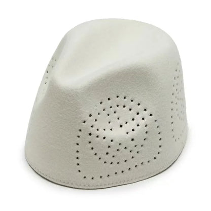 Stylish red Eid prayer cap showcasing intricate geometric patterns, designed for adults, ideal for enhancing your festive attire.