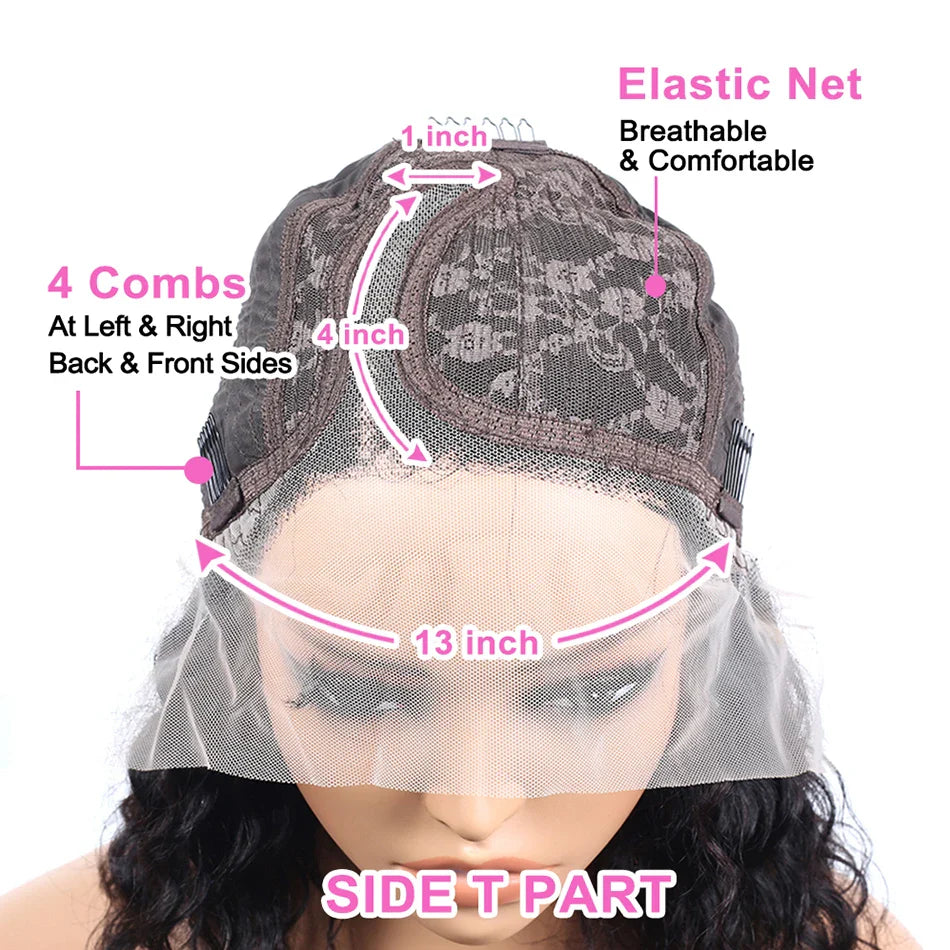 Image of the sleek luxury short bob wig, emphasizing the comfortable average cap size and stunning Remy hair quality.