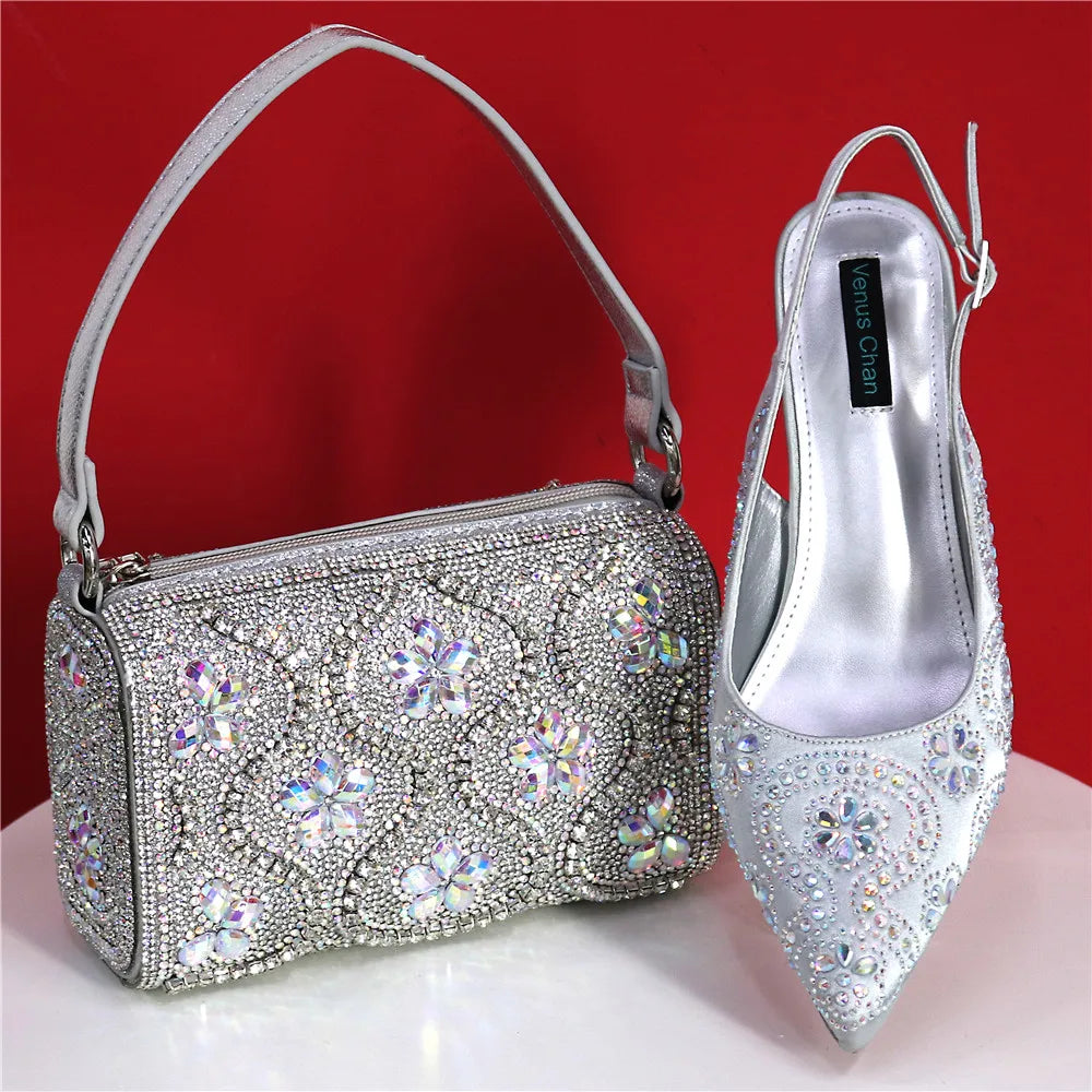 Close-up view of luxurious fuchsia pointed toe high heel, showcasing its sophisticated design and comfortable fit, ideal for evening wear.