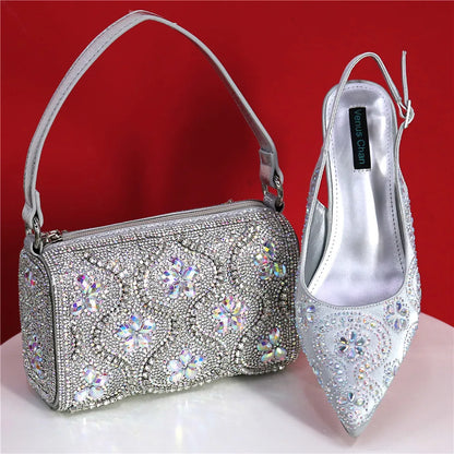 Close-up view of luxurious fuchsia pointed toe high heel, showcasing its sophisticated design and comfortable fit, ideal for evening wear.