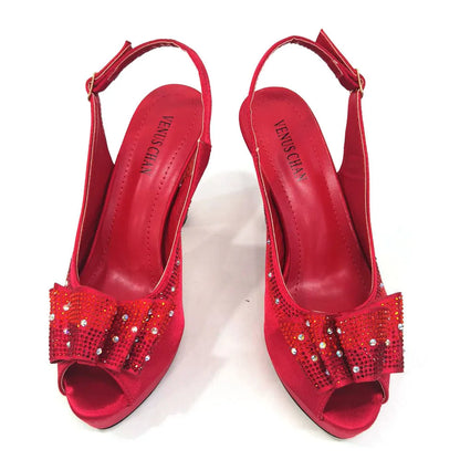 Elegant flat lay of luxury slingback sandals and matching handbag set, ideal for women seeking stylish party footwear and accessories.