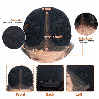 Model wearing a Luxury 180D Body Wave Lace Front Wig, illustrating the versatility and glamour of 18-24 inch Brazilian hair with a natural appearance.