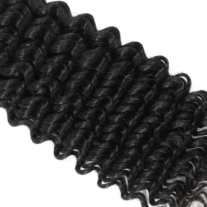 Elegant and voluminous 18 Inch Deep Wave Curly Brazilian Human Hair Bundles - Perfect for Stunning Braids.