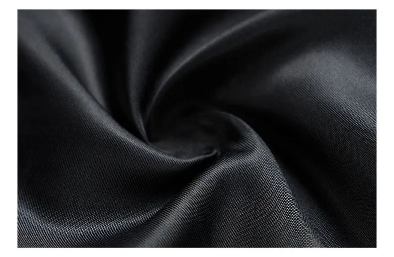Close-up view of luxurious polyester and viscose blend fabric of Men's One Button Suit Set, showcasing exceptional craftsmanship and detail.