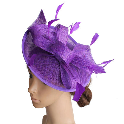 Close-up of a luxurious bridal fascinator featuring intricate details, perfect for enhancing wedding attire and special occasions.