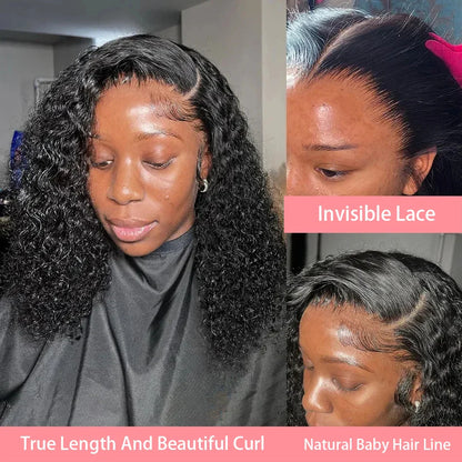 Premium quality 14 inch deep wave lace front wig, designed from 100% Chinese Remy human hair for luxurious styling options.