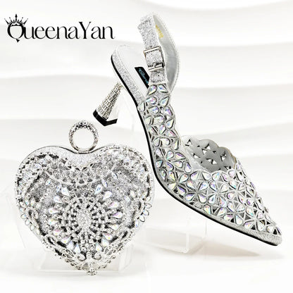 Stylish matching fuchsia handbag from QSGFC, designed for women, featuring a long chain shoulder strap, ideal for formal events.