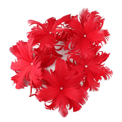 Elegant blue feather wedding headband fascinator designed for women, perfect for bridal parties and formal occasions.