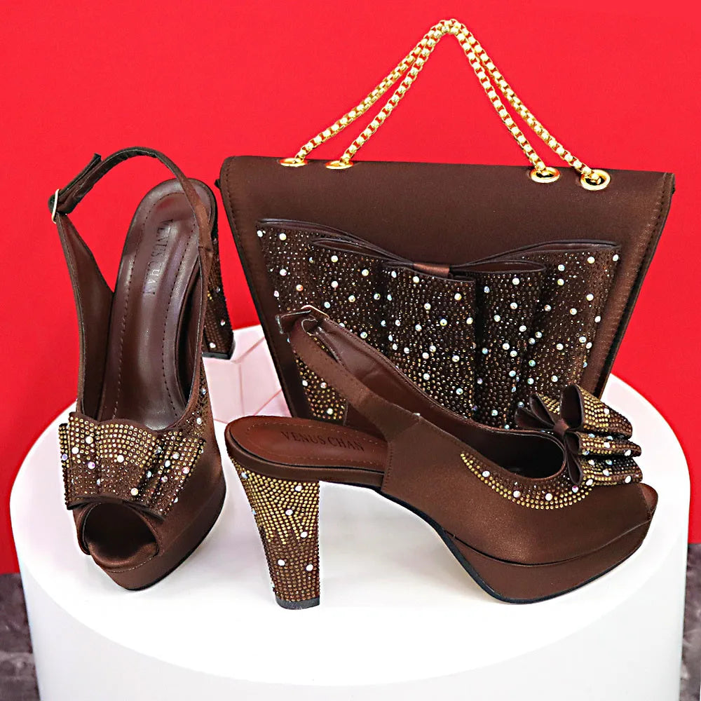 Stylish close-up of the yellow beaked toe pumps featuring a sequined upper design, ideal for elegant occasions.