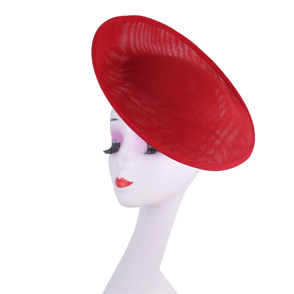 Sophisticated polyester fascinator base in plaid pattern, perfect for crafting unique bridal hair accessories and stylish show hats.