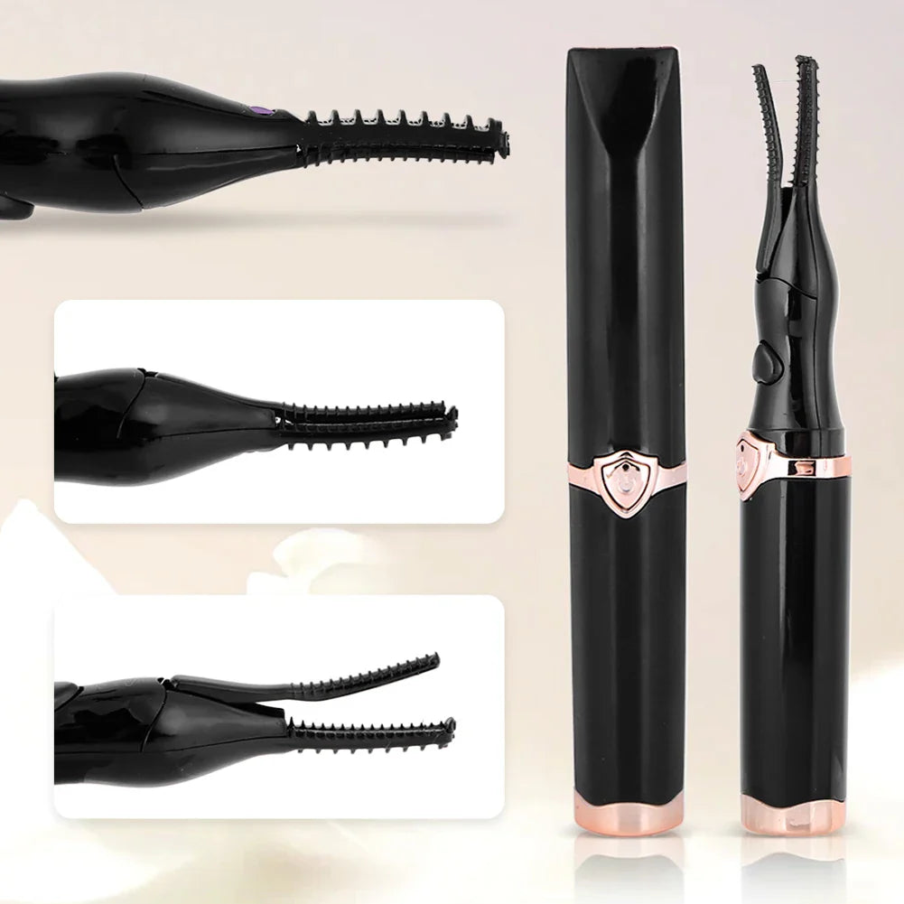 Close-up view of luxurious eyelash curler showcasing high-quality ABS material and sleek finish.