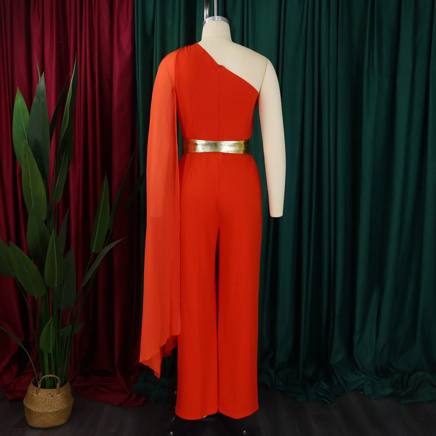 Versatile women's romper with high waist design and elegant flying sleeves, exemplifying contemporary fashion for the modern woman.