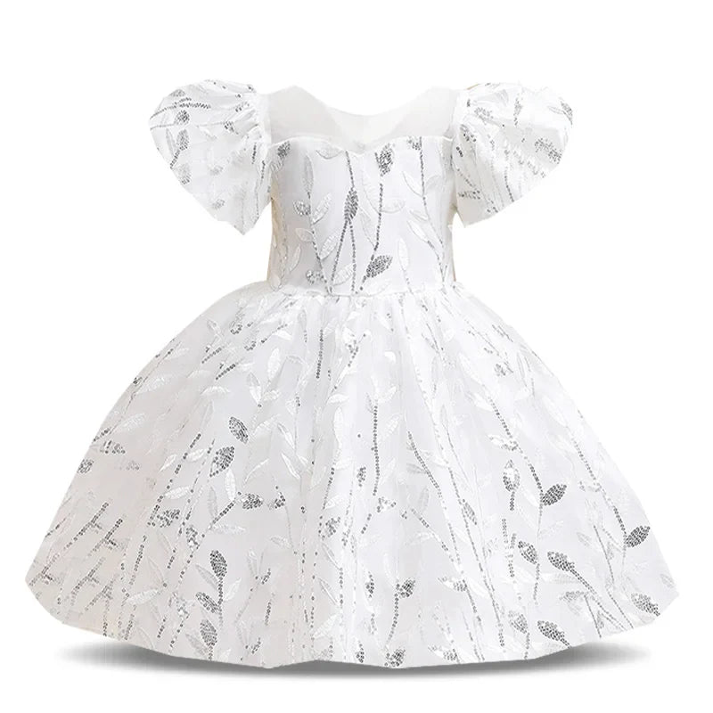 Stylish children's evening dress made from premium cotton and polyester, combining cute aesthetics with comfortable wear for ages 2-12.