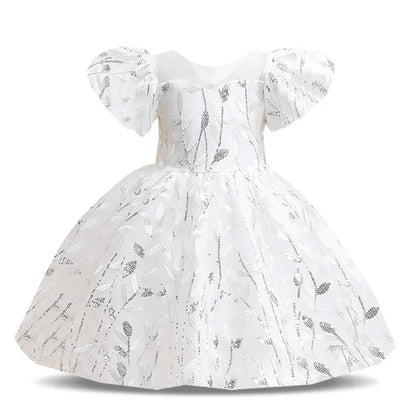 Stylish children's evening dress made from premium cotton and polyester, combining cute aesthetics with comfortable wear for ages 2-12.