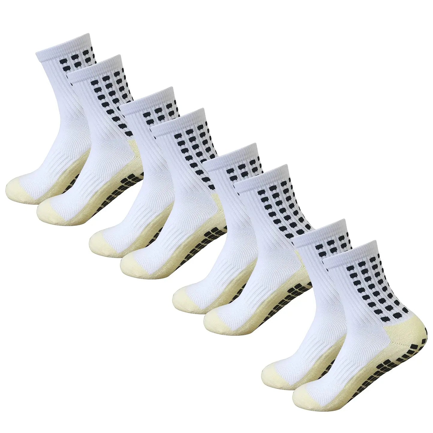 Beautifully designed men's mid-calf sports socks, offering exceptional breathability and anti-slip functionality for fitness enthusiasts.