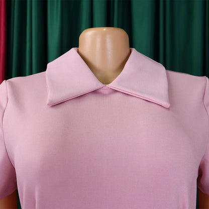 Model wearing an elegant high-waisted pleated evening dress with a Peter Pan collar, embodying timeless sophistication ideal for special occasions.