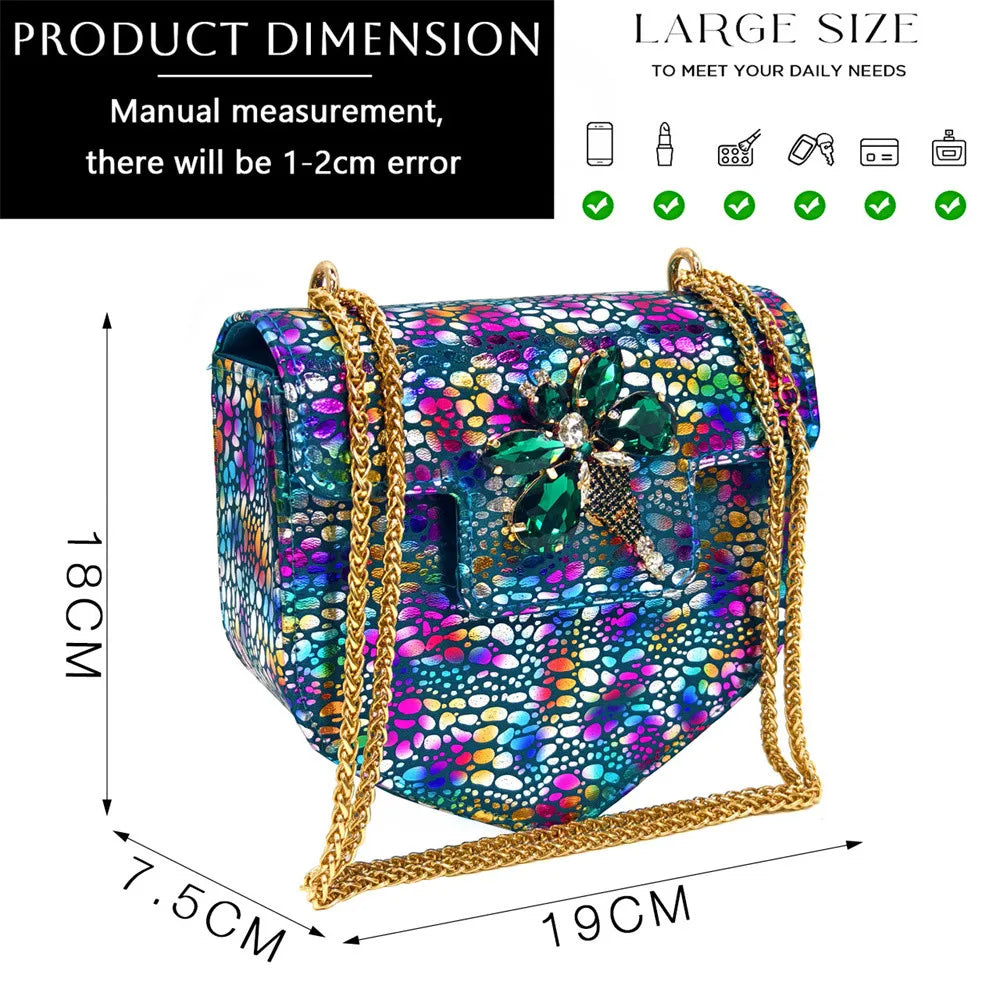 Matching yellow handbag featuring a metal handle and long chain shoulder strap, designed to complement luxe stilettos.