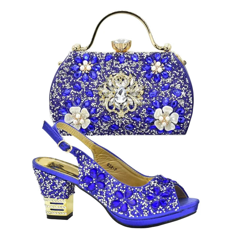 Complete purple wedding style with Italian women’s shoes and a matching bag, epitomising elegance and luxury.