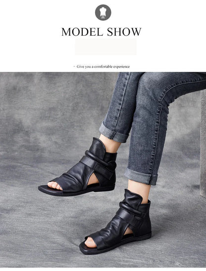 Genuine leather casual sandals with a covered heel and pleated design, perfect for adding a touch of luxury to your everyday wardrobe.