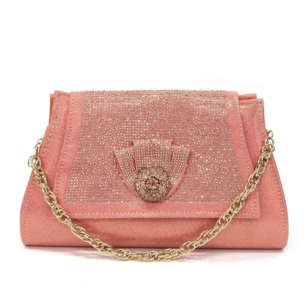 Venus Chan luxury wedding bag and shoes set with dazzling diamond embellishments, ideal for creating a memorable bridal look.