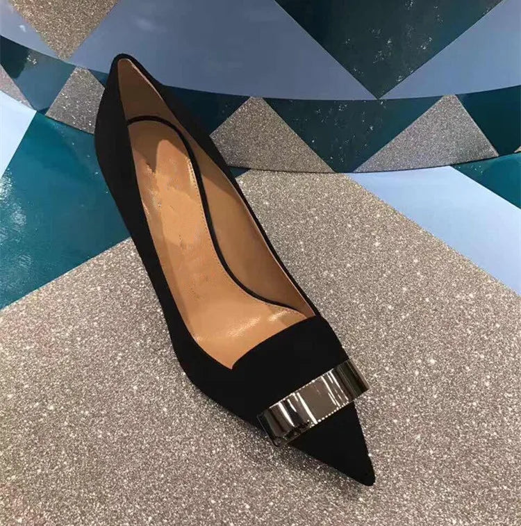 High-quality sequined cloth luxury heels for women, crafted for comfort and style, suitable for spring and autumn wear.