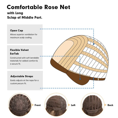 High-quality straight synthetic wig in striking black and red, ideal for glamorous parties and Halloween costumes.