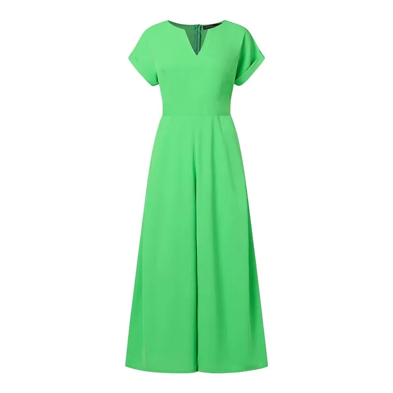 Glamorous women's wide leg jumpsuit displayed in a fashion-forward setting, ideal for streetwear fashion enthusiasts.