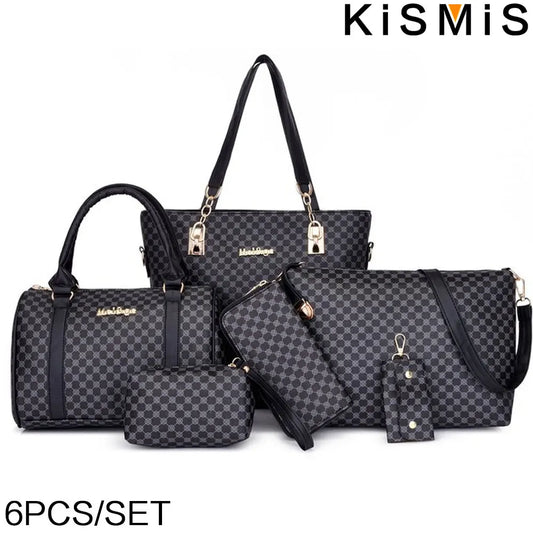 Elegant KISMIS Luxury Printed Tote Bags showcasing a casual tote design, perfect for mothers. Features large capacity for commuting and stylish crossbody functionality.