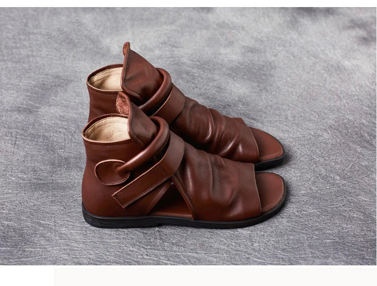 Chic Birkuir women's sandals in premium leather with a delightful design and practical hook and loop feature, perfect for an upscale casual look.