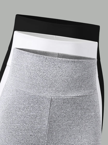 Chic white elastic knit tights for girls, ages 7-13Y, ideal for layering in Spring and Autumn with a classic solid pattern.