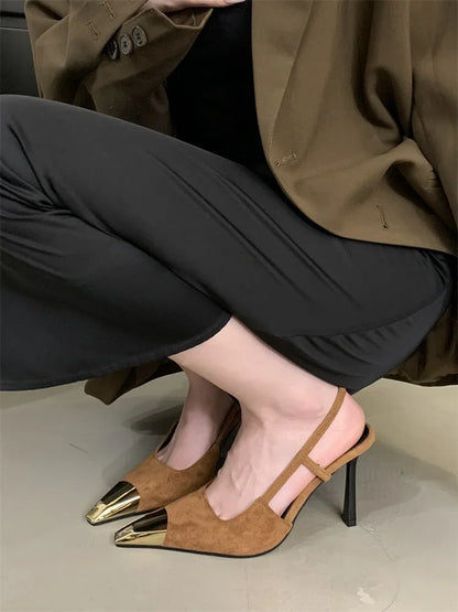 Eilyken pointed toe slingback pumps for women featuring elegant thin high heels, perfect for summer events and parties.