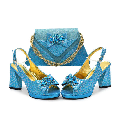 High heel pumps featuring exquisite rhinestone embellishments, perfect for special occasions and summer events.
