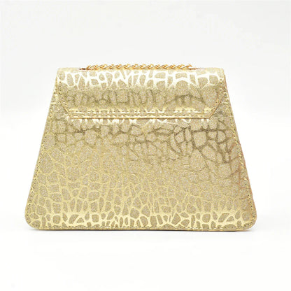 Elegant Italian women’s heels in gold with a square heel and peep toe design, perfect for weddings and special occasions.