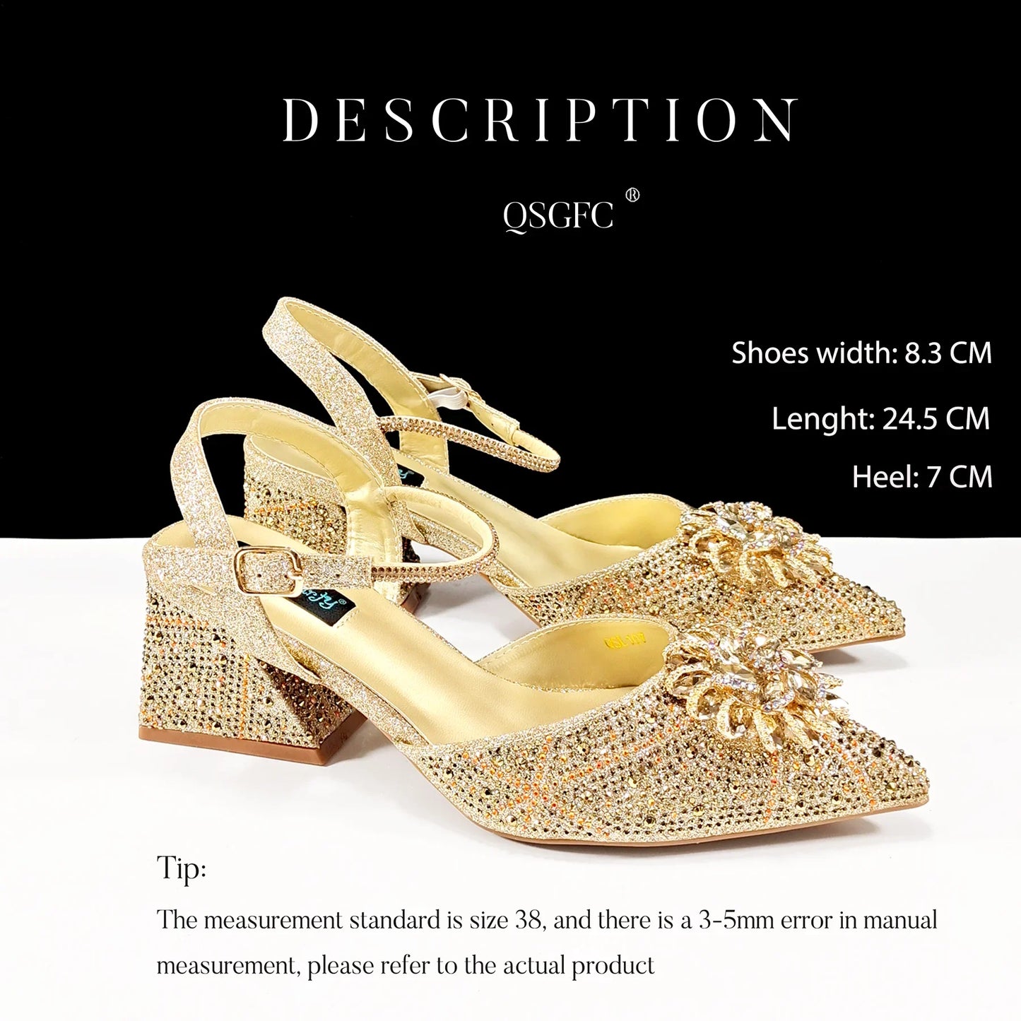 Fashion-forward QSGFC women's heels paired with a stunning diamond bag, ideal for spring and autumn special events.