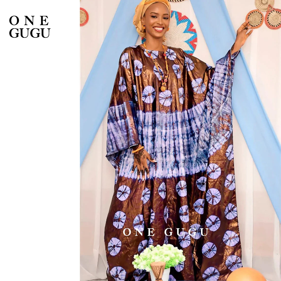 Stunning Premium Nigerian Dashiki gown for women, crafted from fine cotton with lavish embroidery, ensuring a chic look.