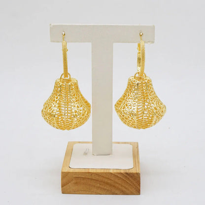 Trendy Bohemia Long Tassel Earrings beautifully displayed on a jewellery stand, ideal for adding a touch of glamour to any outfit.