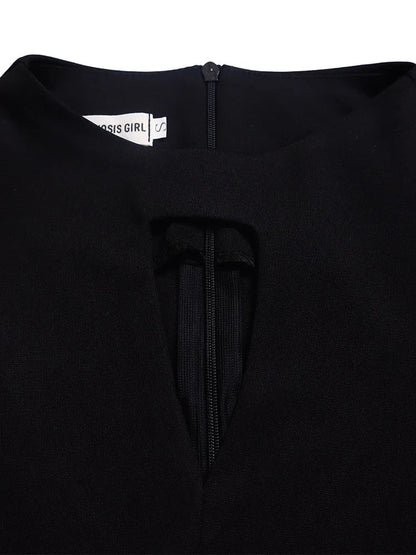 Sophisticated half high collar African dress featuring slight stretch polyester fabric, ideal for elegant spring and summer occasions.