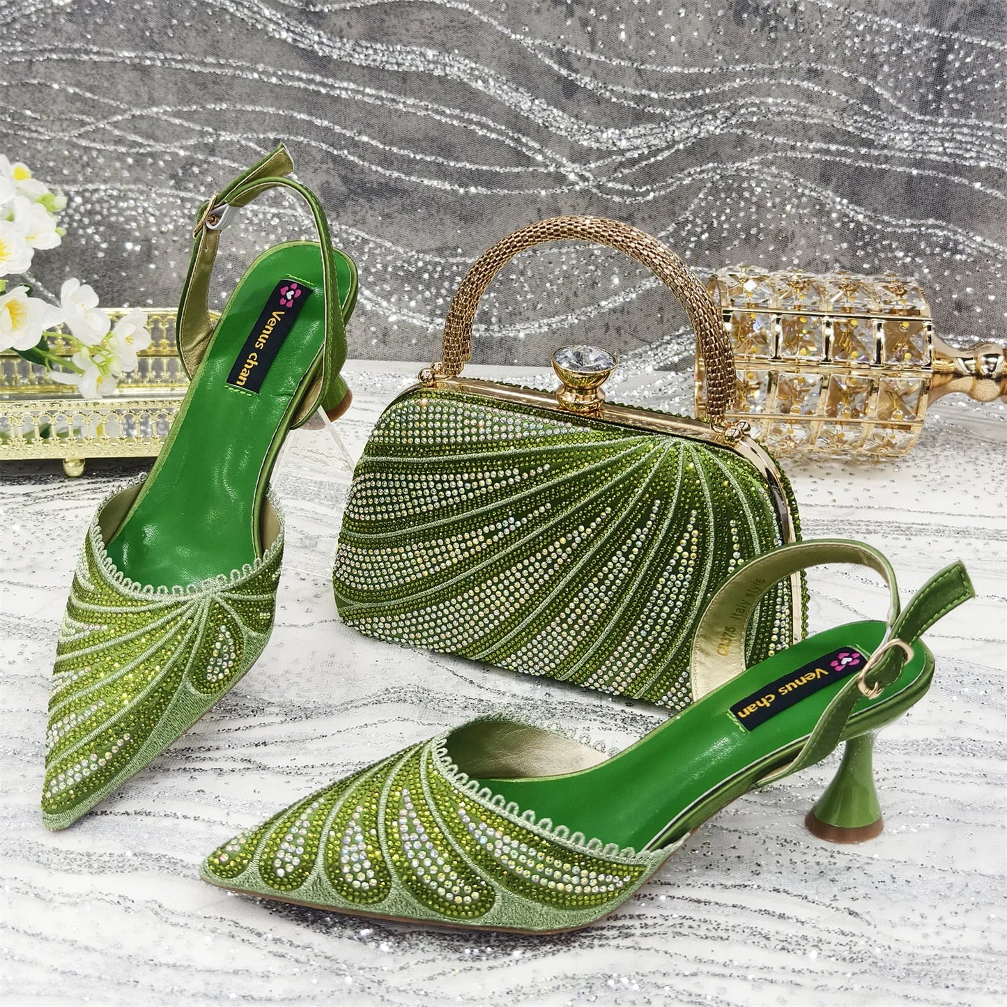 Close-up of high heel shoes with spike heels in mixed colours, a true representation of elegance and comfort for women.