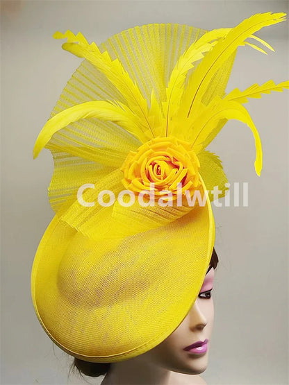 Stylish headband hat featuring delicate floral accents ideal for formal occasions and special celebrations.