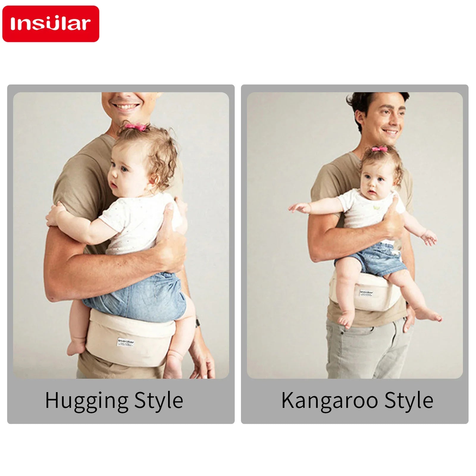 Comfortable hip seat sling baby carrier featuring a sturdy load capacity of 20kg, perfect for stylish parents looking to carry their little ones with ease and sophistication.