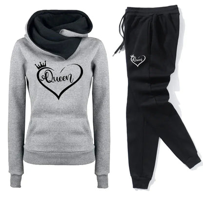 Elegant full-length tracksuit for women, showcasing a chic hooded design with pockets for ultimate comfort and functionality.