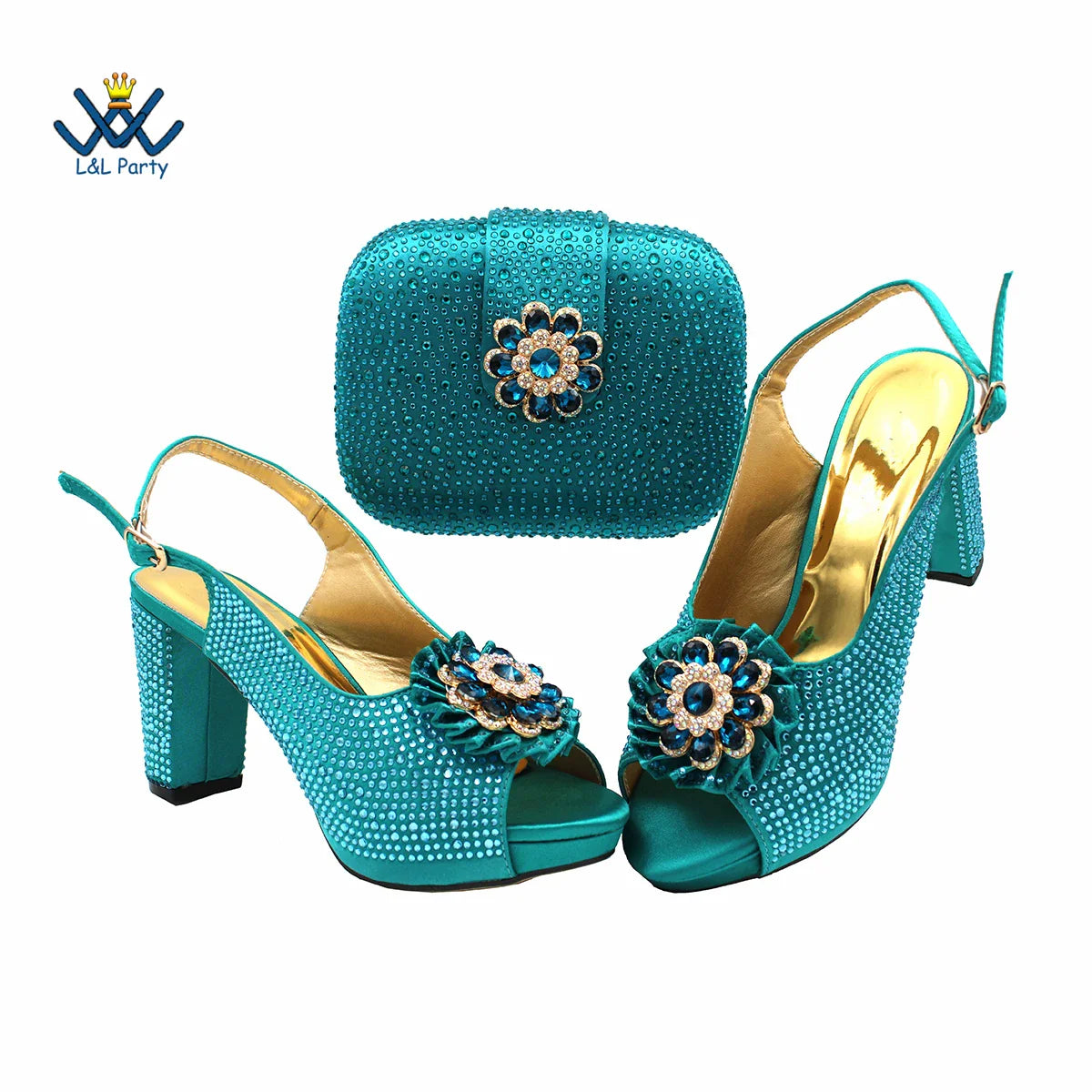 Elegant women's party pumps in magenta, designed with a square heel and adorned with crystal accents, perfect for dressy events.