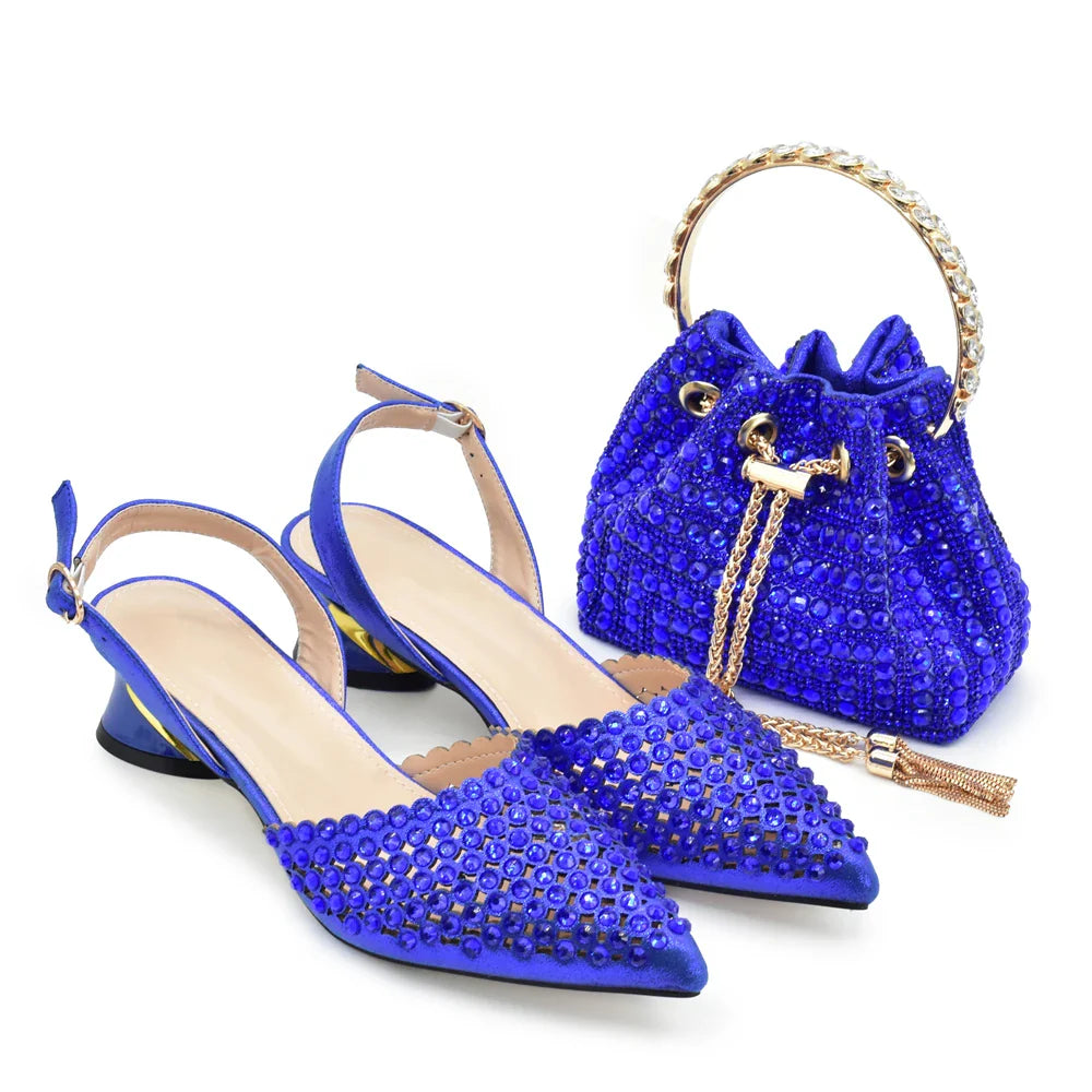 Close-up of Luxury Italian Rhinestone Women’s Pumps by Hot Trends Area, highlighting the elegant pointed toe and sparkling rhinestones, ideal for upscale events.