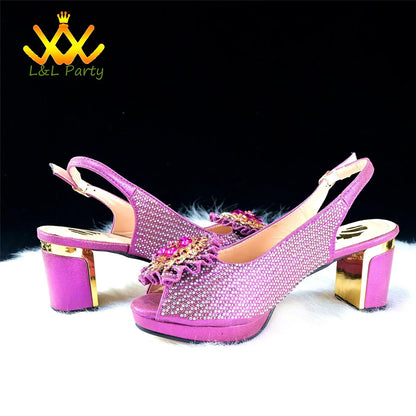 Elegant green crystal platform sandals for women, featuring a high square heel and peep toe design, perfect for weddings.